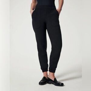 SPANX The Perfect Pant Black Ponte Pull-On Joggers Stretch Ankle Women’s Size M